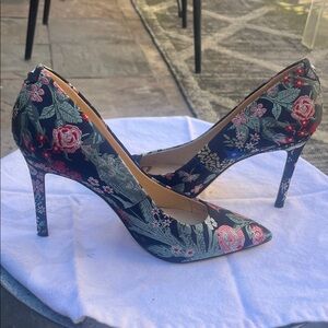 Sam Edelman Black Floral Heels